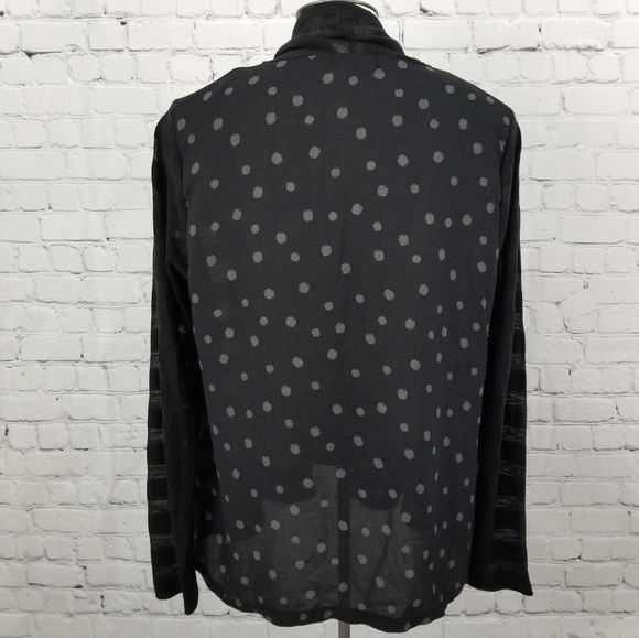 ATTITUDE | sheer stripe & polka-dot cardigan - Picture 3 of 6